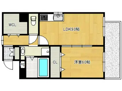 JOWA天王寺(1LDK/2階)の間取り写真