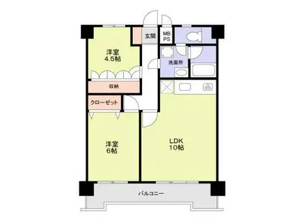 スミノ藤沢(2LDK/8階)の間取り写真