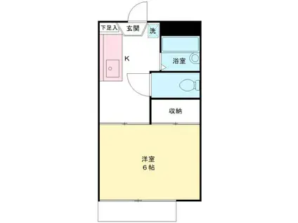 ベルハイツ(1K/1階)の間取り写真