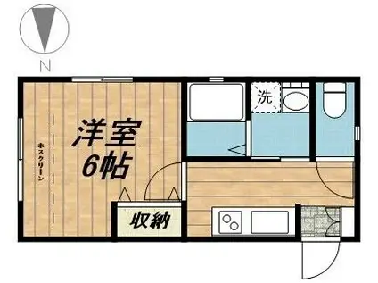 サンワードN(1K/2階)の間取り写真