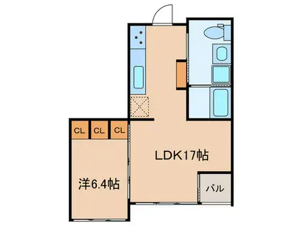 SAIL(1LDK/2階)の間取り写真