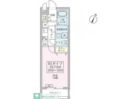 リブレスト篠崎(1K/2階)の間取り写真