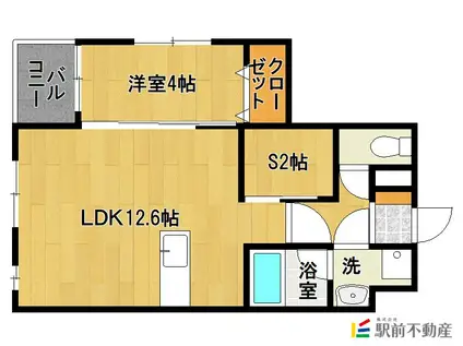 レオクラージュ試験場前(1SLDK/1階)の間取り写真