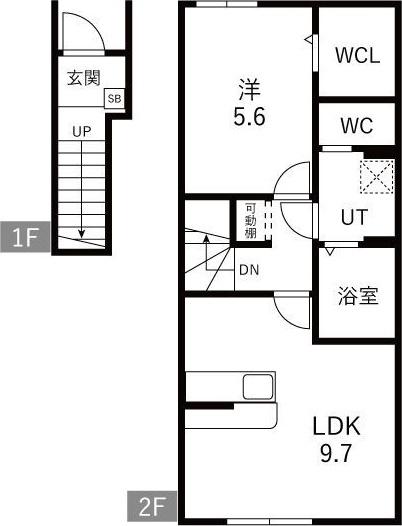 LEVEL VIJF A(1LDK/2階)の間取り写真
