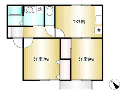 セジュール青山A(2DK/2階)の間取り写真