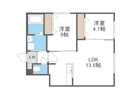 シティレジデンス本郷通(2LDK/2階)の間取り写真