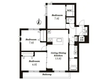 風香花京院(3LDK/2階)の間取り写真