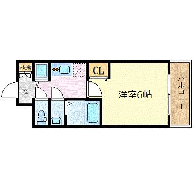 プレサンス新大阪ザシティ(1K/2階)の間取り写真
