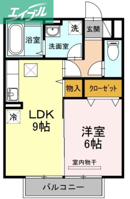 ステラA棟(1LDK/1階)の間取り写真