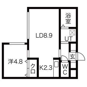 ルヌアージュ山鼻(1LDK/3階)の間取り写真