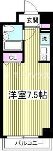 ソレイユM津田沼(1K/2階)の間取り写真