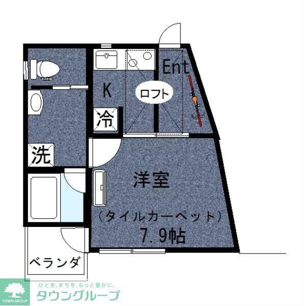 WJ・W-1(1K/2階)の間取り写真