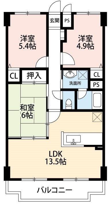 シルキーガーデン(3LDK/2階)の間取り写真