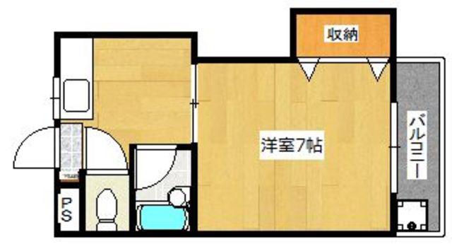 コーポ志賀(1K/3階)の間取り写真