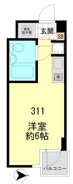 ニュー池袋ハイツ(ワンルーム/3階)の間取り写真