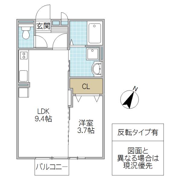 エトワールC(1LDK/1階)の間取り写真