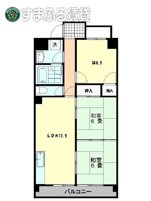 ベルツリー美園(3LDK/3階)の間取り写真