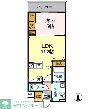ダイワシティー大須(1LDK/11階)の間取り写真