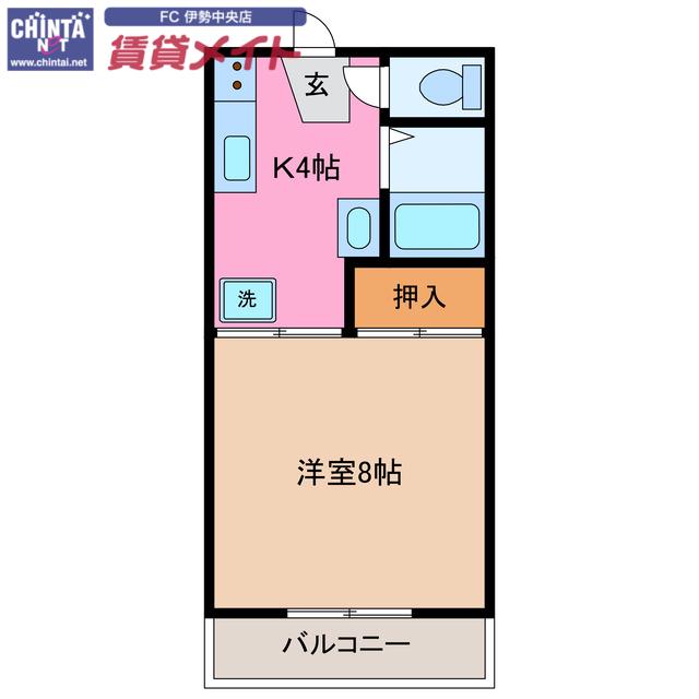 ヴィラレジリエンス(1K/2階)の間取り写真