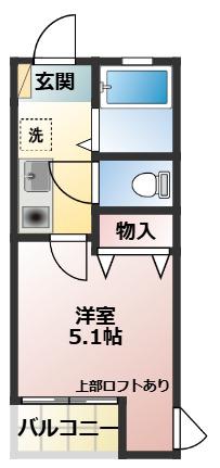 カーサ リーラ(1K/2階)の間取り写真