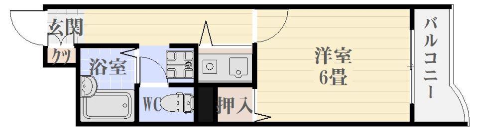 アーバンモール21平之町(1K/8階)の間取り写真