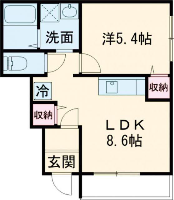 ネットハイツII(1LDK/1階)の間取り写真