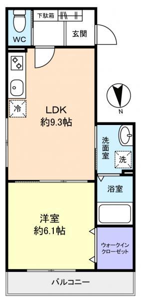 PLAISIR(1LDK/2階)の間取り写真