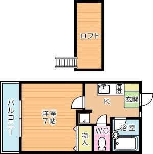 ロフティ24(1K/2階)の間取り写真