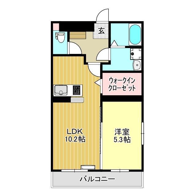 アラモファミリア杉崎町(1LDK/5階)の間取り写真