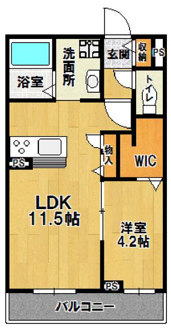 フォンテーン洞峰(1LDK/2階)の間取り写真