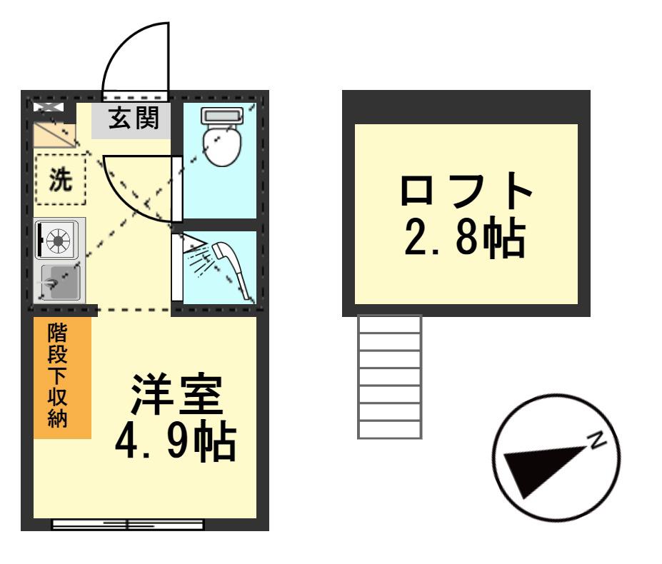 ハーモニーテラス新小岩III(ワンルーム/1階)の間取り写真