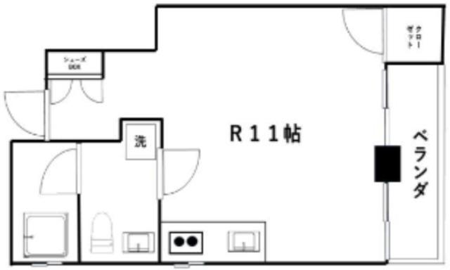広尾三丁目マンション(ワンルーム/4階)の間取り写真