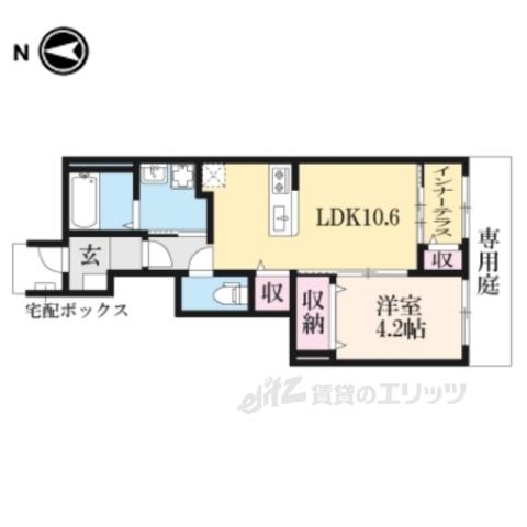 ファインビューヒルズ3(1LDK/1階)の間取り写真