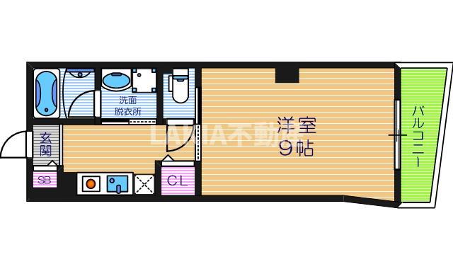 CITY SPIRE美章園(1K/5階)の間取り写真