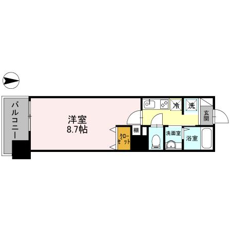 アーバンコンフォート堀江(1K/10階)の間取り写真