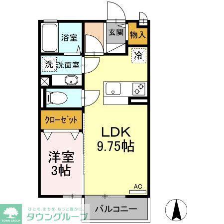 サン クレア III(1LDK/1階)の間取り写真
