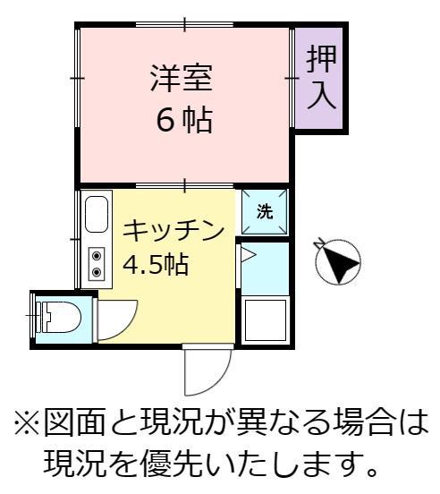 ハイツ天沼(1K/2階)の間取り写真