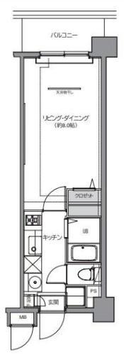 セジョリノース東京(1K/4階)の間取り写真