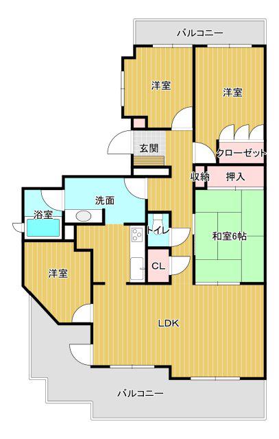 ブライトタウン住吉(3SLDK/10階)の間取り写真