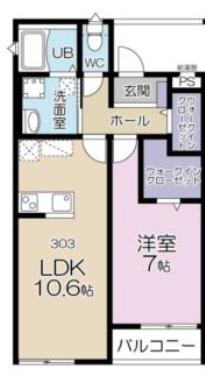 CASA CAMINO NORTE(1LDK/3階)の間取り写真