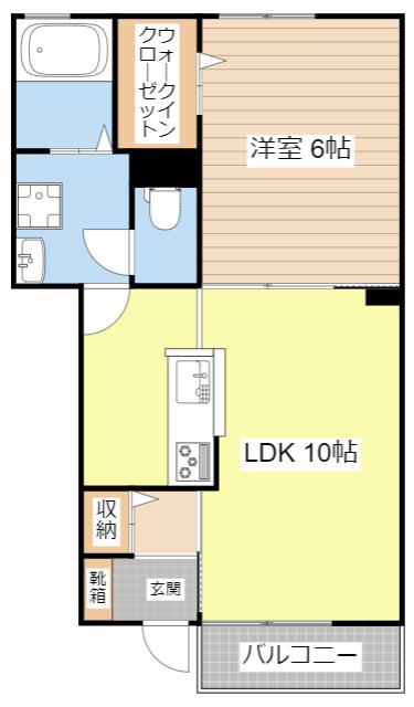 ミオアンジェラ(1LDK/1階)の間取り写真