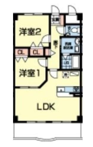 ピュアマンション美咲野(2LDK/4階)の間取り写真