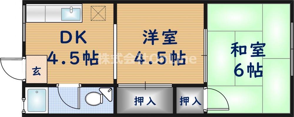 福寿マンション2号館(2K/2階)の間取り写真