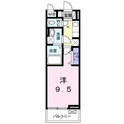 ルチアーノ(1K/3階)の間取り写真