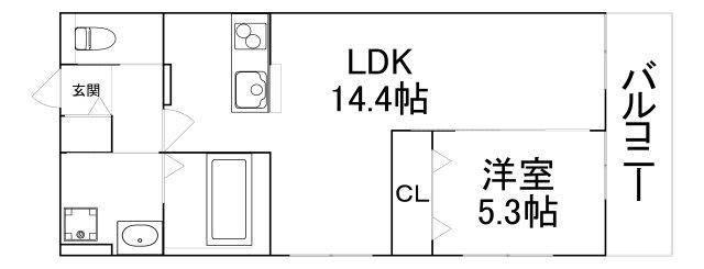 CASA PINO SOLO(1LDK/2階)の間取り写真