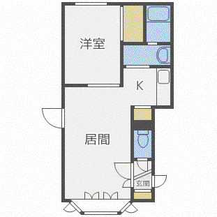 ルミエールみかみ(1LDK/2階)の間取り写真