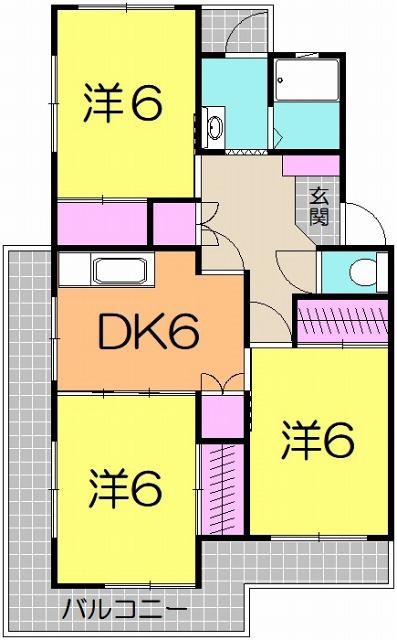 メゾン富沢(3DK/2階)の間取り写真