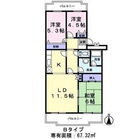エトワール(3LDK/4階)の間取り写真