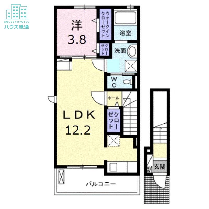 グランスターツA(1LDK/2階)の間取り写真