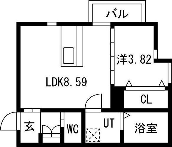 ALIVIA神沢(1LDK/1階)の間取り写真